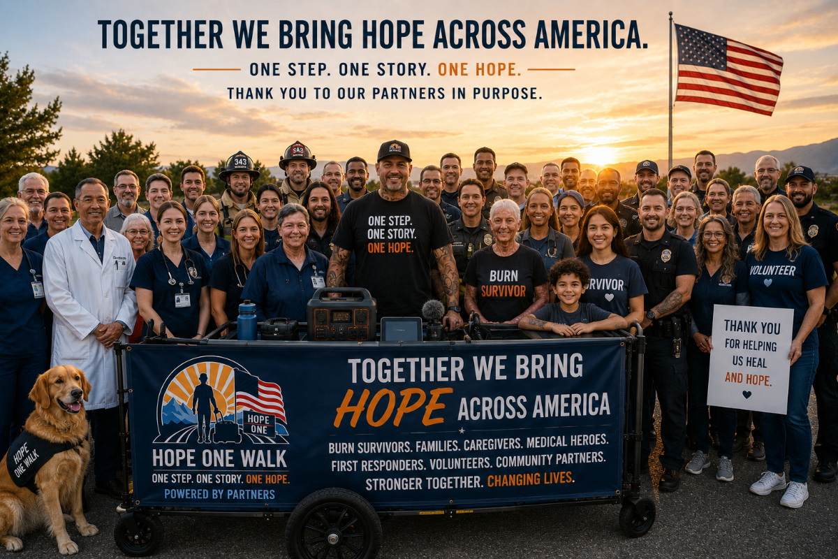 Hope One Walk community of burn survivors, healthcare professionals, first responders and supporters