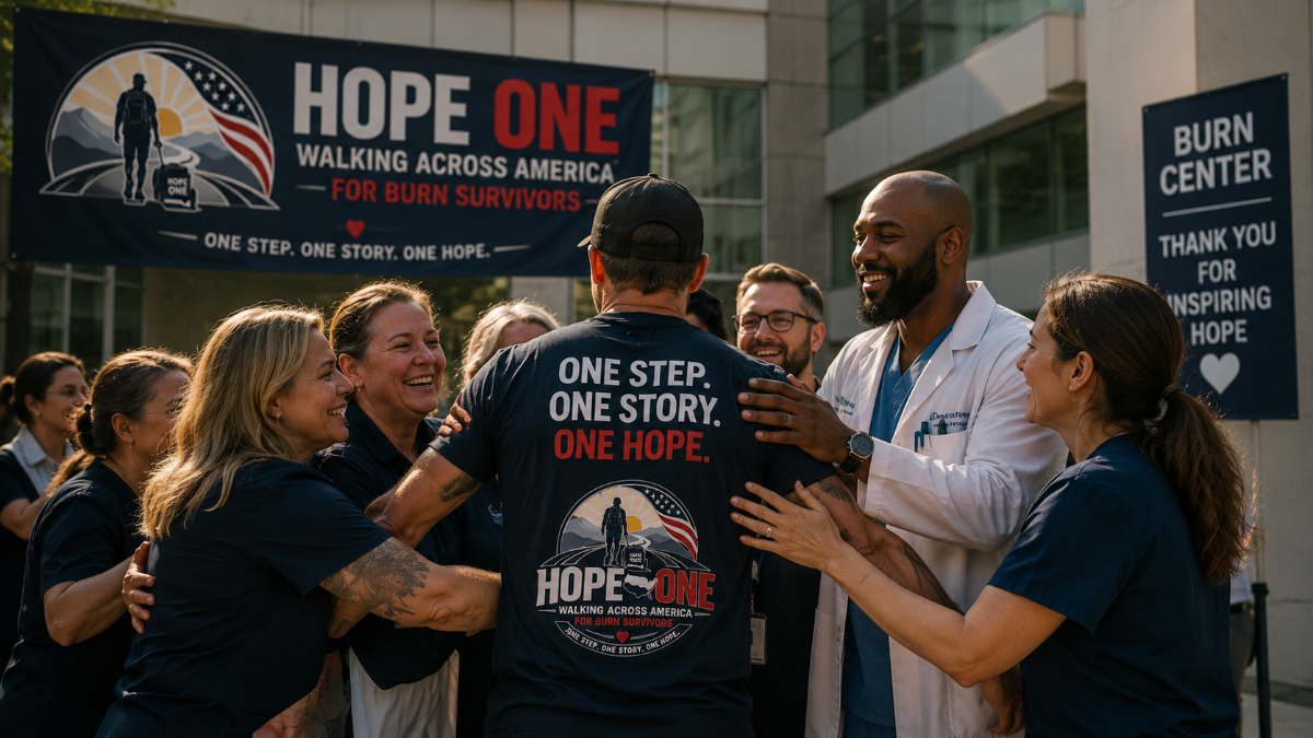 Hope One Walk connecting with a burn center care team
